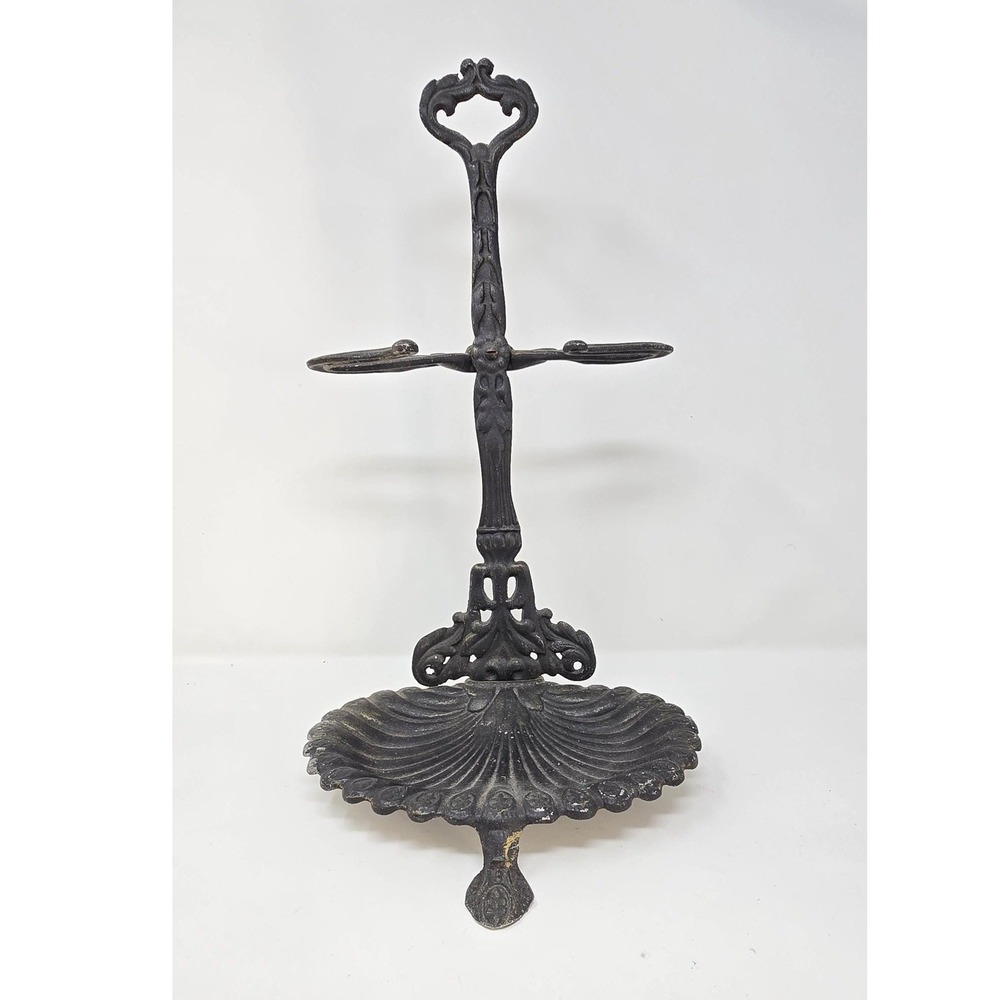 Vintage Royal cast iron towel soap holder rack bathroom shell design rustic